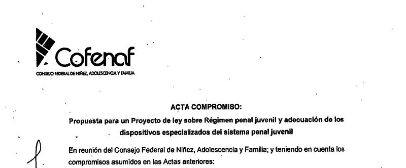 AVAL DE LA FADECS A PROPUESTA DE PROYECTO DE LEY SOBRE RÉGIMEN PENAL JUVENIL