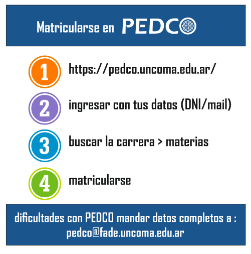 CÓMO MATRICULARSE EN PEDCO