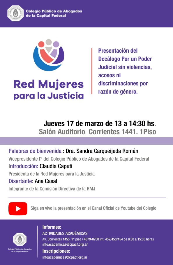 PRESENTAN DECÁLOGO POR UN PODER JUDICIAL SIN VIOLENCIAS