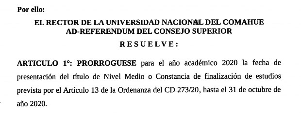 RESOLUCIÓN DE PRÓRROGA DE CONSTANCIA DE TÍTULO DE NIVEL MEDIO