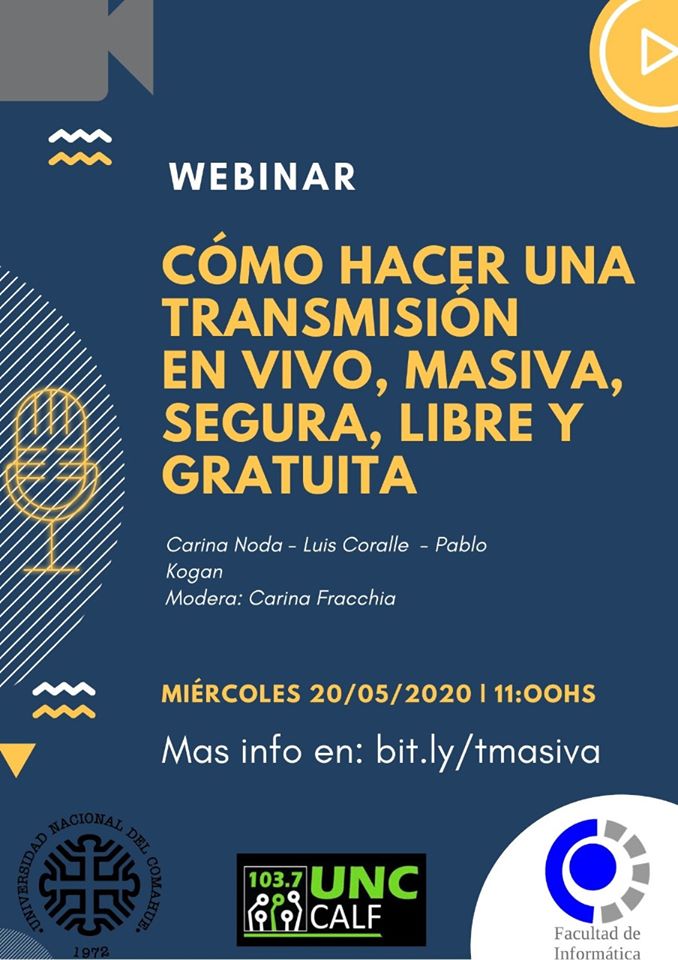 Cómo hacer una transmisión en vivo, masiva, múltiples disertantes, segura, libre y gratuita