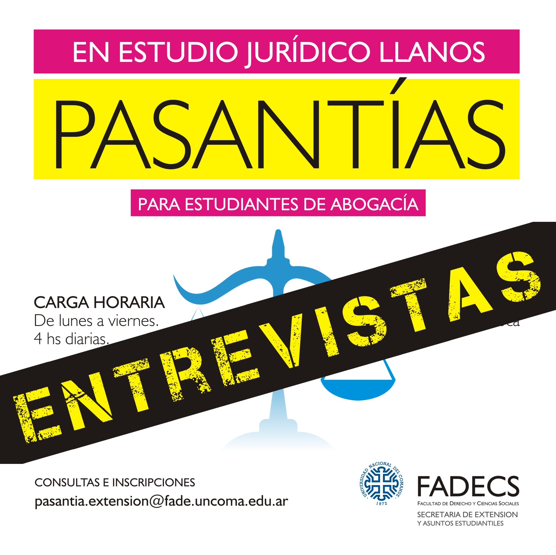 PASANTÍAS EN ESTUDIO JURÍDICO LLANOS