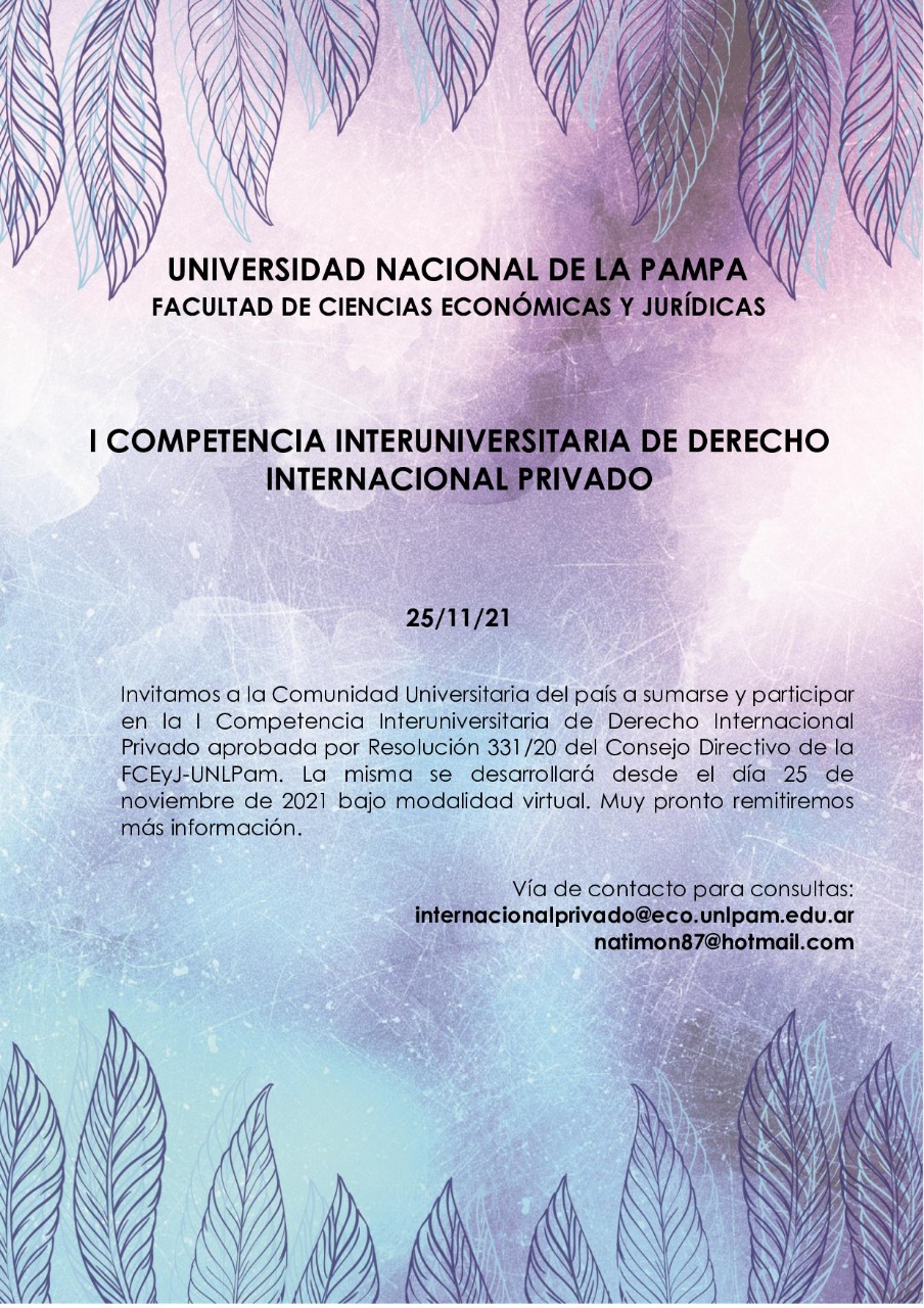 I COMPETENCIA INTERUNIVERSITARIA DE DERECHO INTERNACIONAL PRIVADO