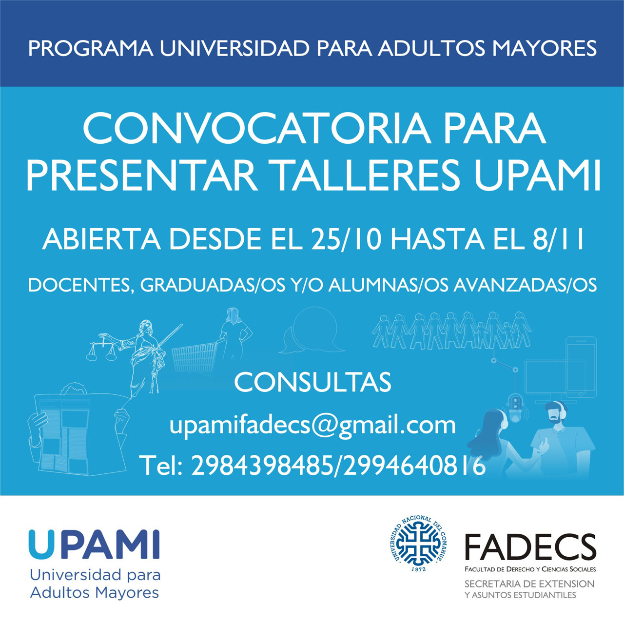 CONVOCATORIA PARA PRESENTACIÓN DE TALLERES DE UPAMI